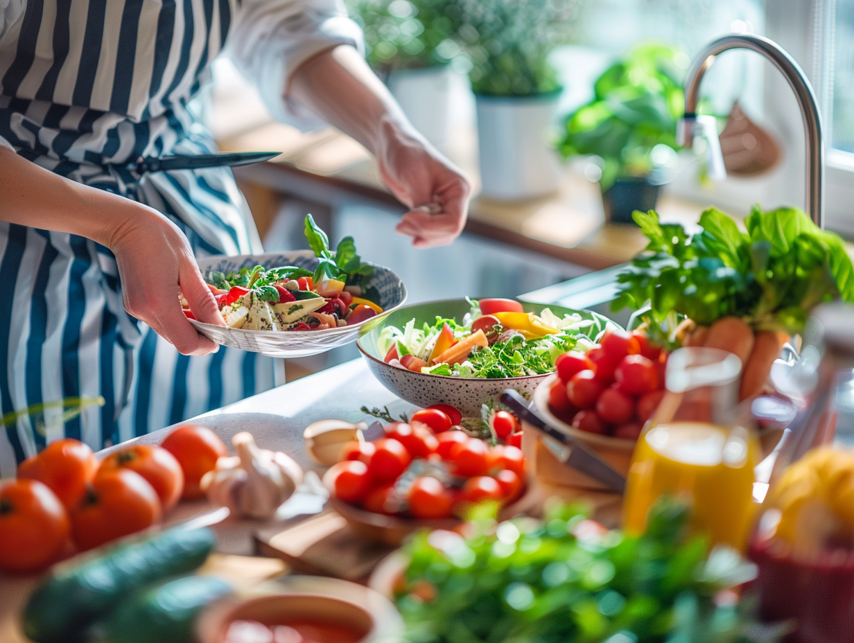 Різноманітні свіжі продукти для здорового харчування